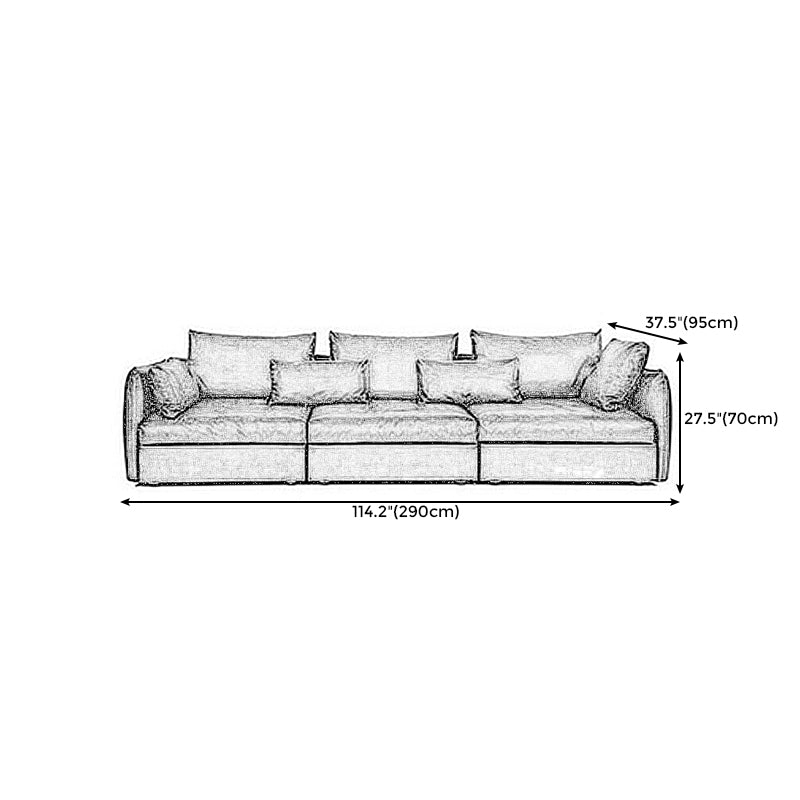 Contemporary Cushion Back Sectional Sofa 35.43"High Track Arm Sofa,Black