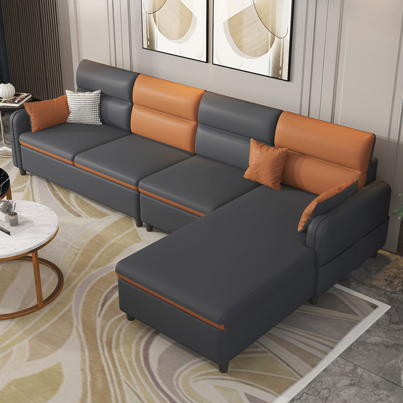 102.4"L √ó 62.99"W √ó 29.53"H Faux Leather Sectional Stain-Resistant Sofa and Chaise