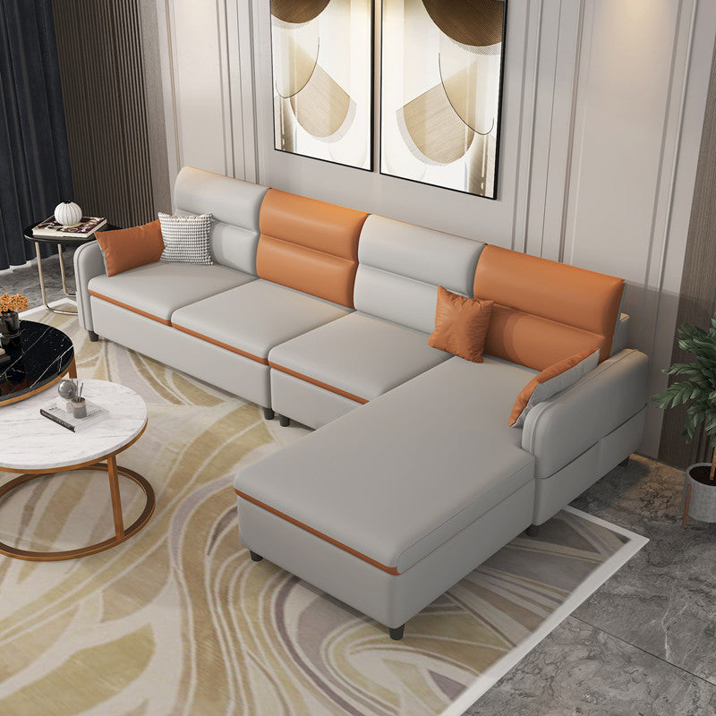 102.4"L √ó 62.99"W √ó 29.53"H Faux Leather Sectional Stain-Resistant Sofa and Chaise