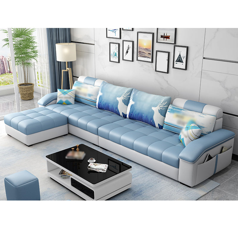 106.3" W √ó 57.09" D √ó 35.43" H Sloped Arms Sectional with Storage and Slipcovered