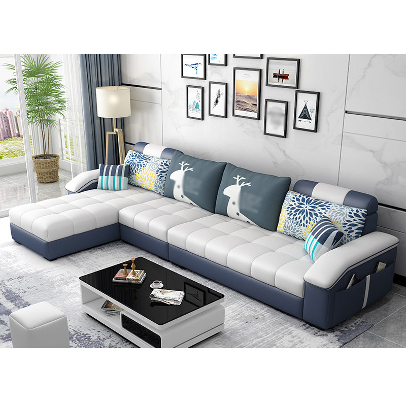 106.3" W √ó 57.09" D √ó 35.43" H Sloped Arms Sectional with Storage and Slipcovered