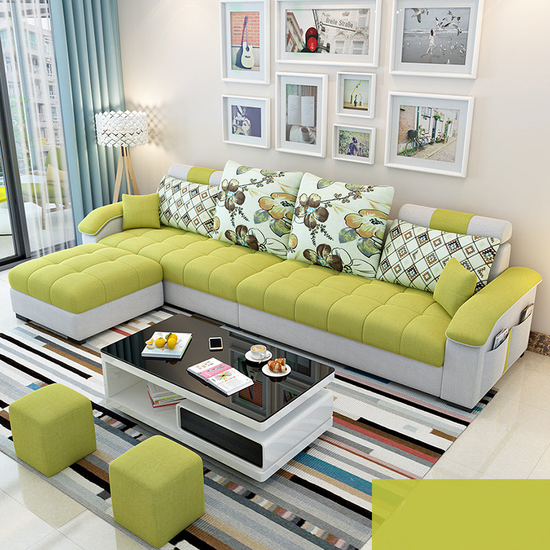 106.3" W √ó 57.09" D √ó 35.43" H Sloped Arms Sectional with Storage and Slipcovered