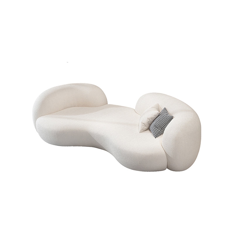 Modern Camel Back Sofa 27.56"High Round Arm Sofa for Apartment, White