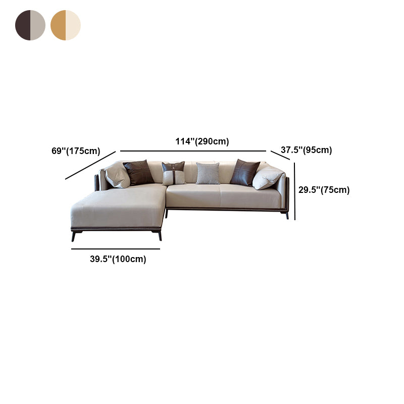 Modern Stain-Resistant Faux Leather Pillow Top Arm Sofa/Sectional for Living Room