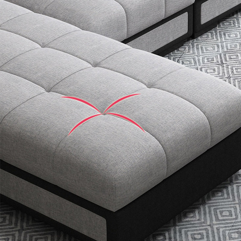 Light-grey Pillow Top Arm Modern Sofa/Sectional with Removable Cushions for Apartment