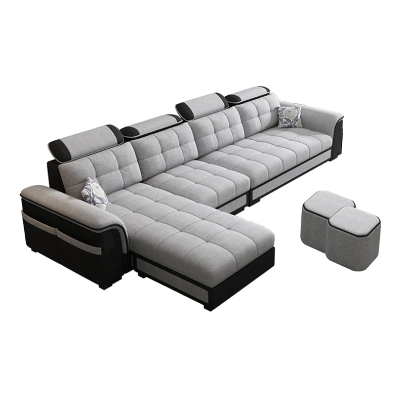 Light-grey Pillow Top Arm Modern Sofa/Sectional with Removable Cushions for Apartment