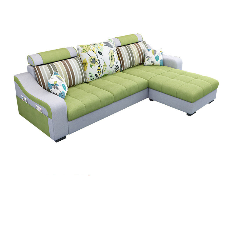 Sloped Arms Sectionals 106.3"D x 57"W High Back Sofa with Storage