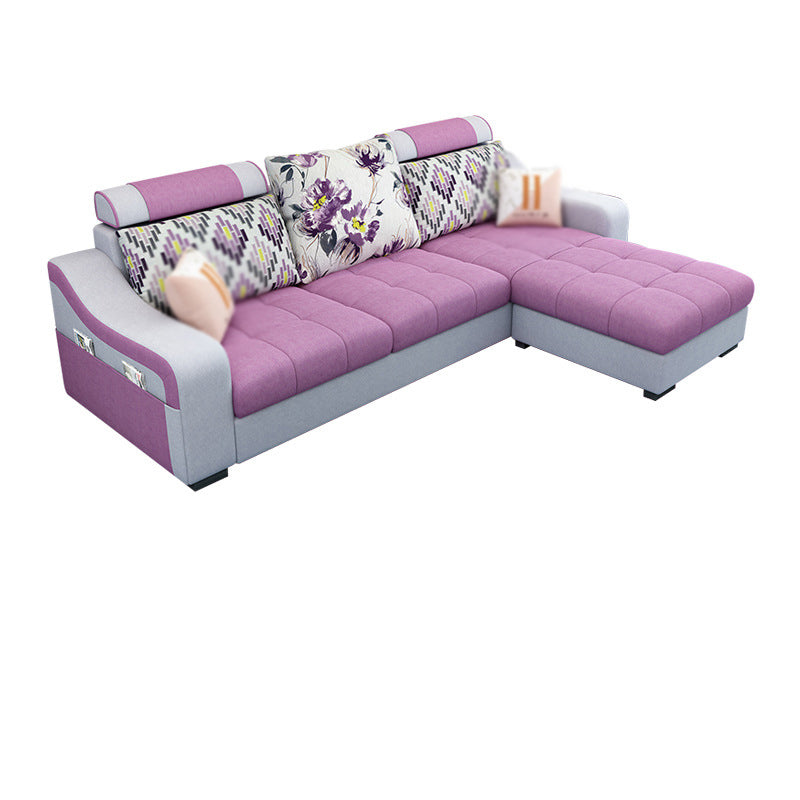 Sloped Arms Sectionals 106.3"D x 57"W High Back Sofa with Storage