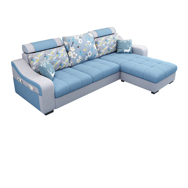 Sloped Arms Sectionals 106.3"D x 57"W High Back Sofa with Storage