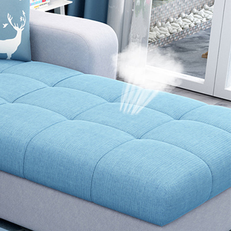 Sloped Arms Sectionals 106.3"D x 57"W High Back Sofa with Storage