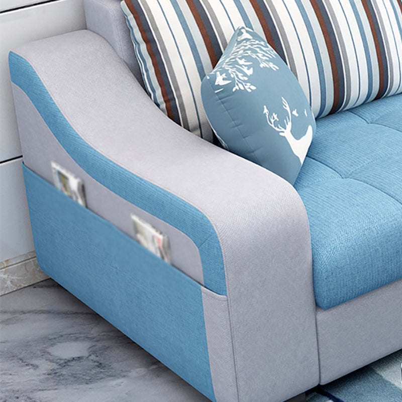 Sloped Arms Sectionals 106.3"D x 57"W High Back Sofa with Storage