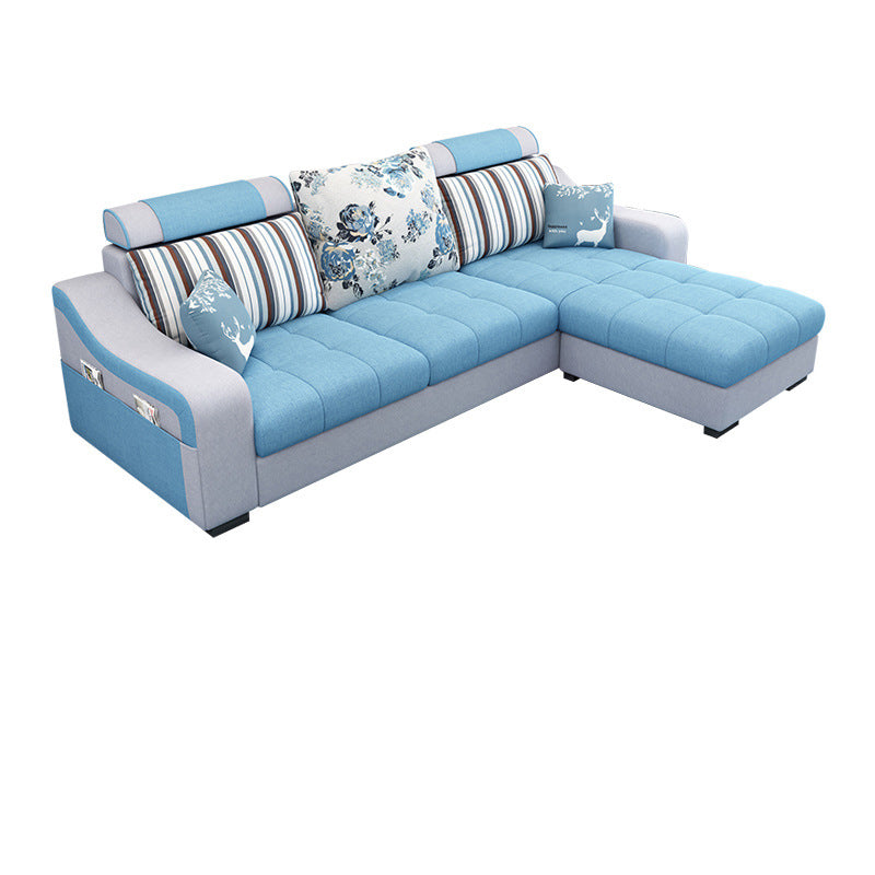 Sloped Arms Sectionals 106.3"D x 57"W High Back Sofa with Storage