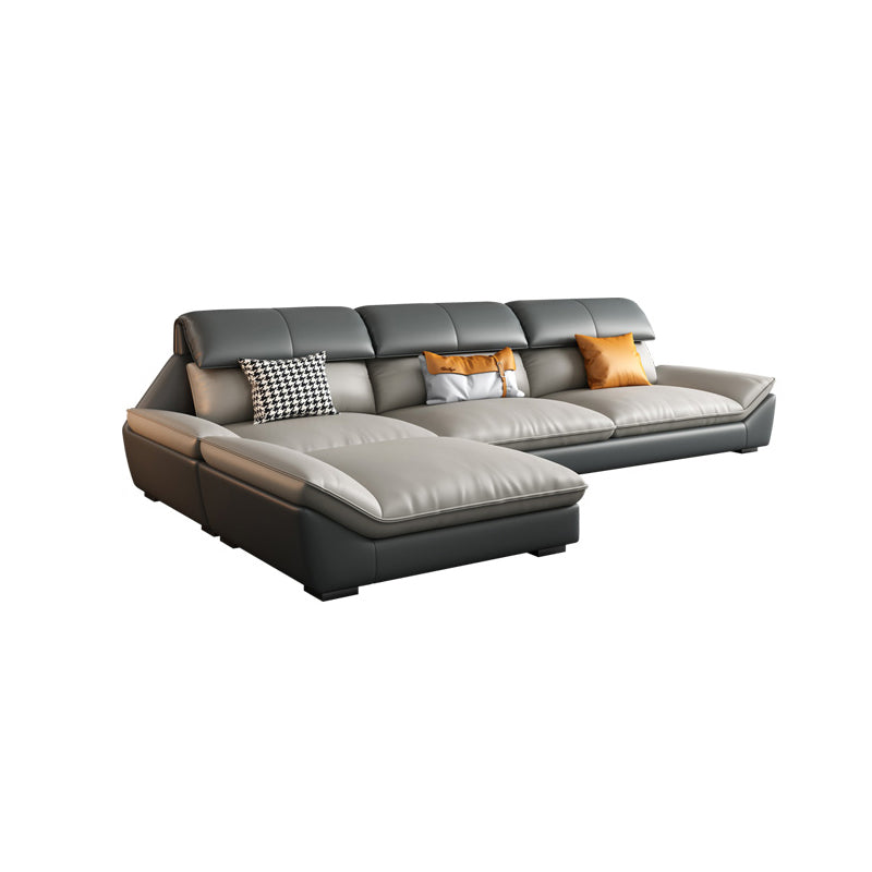 Contemporary Light-grey Sofa/Sentional with Pillow Top Arm 35.43"