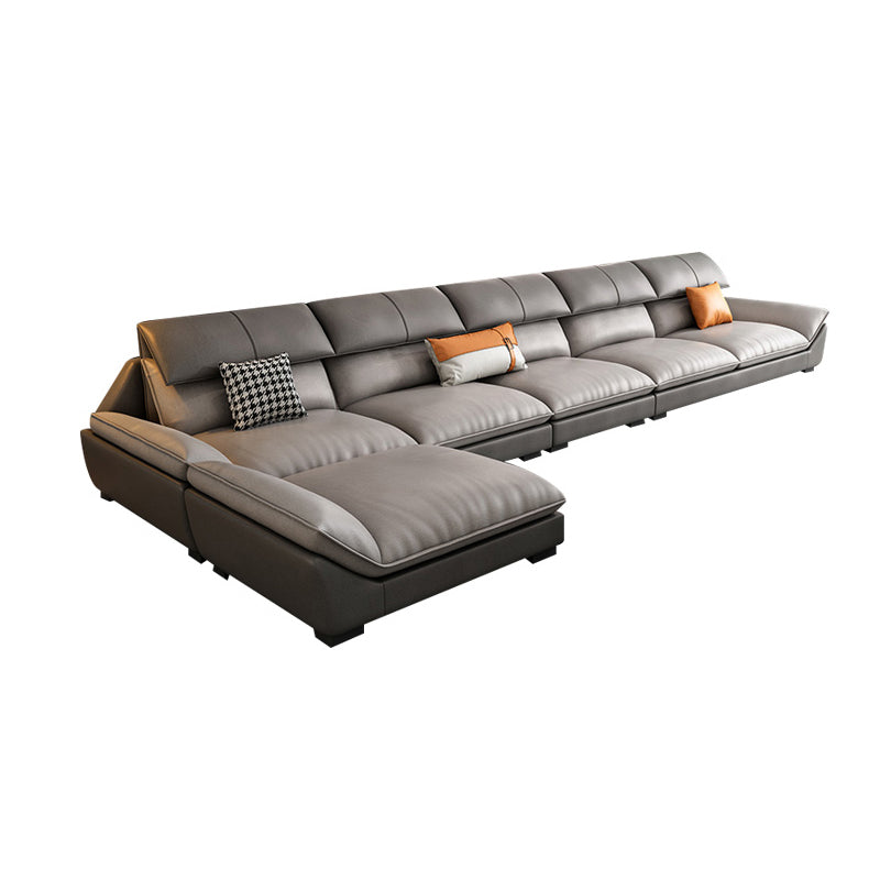 Contemporary Light-grey Sofa/Sentional with Pillow Top Arm 35.43"