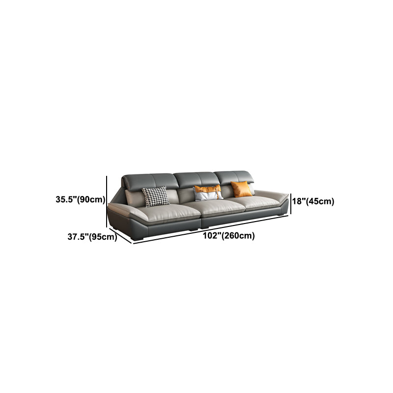 Contemporary Light-grey Sofa/Sentional with Pillow Top Arm 35.43"