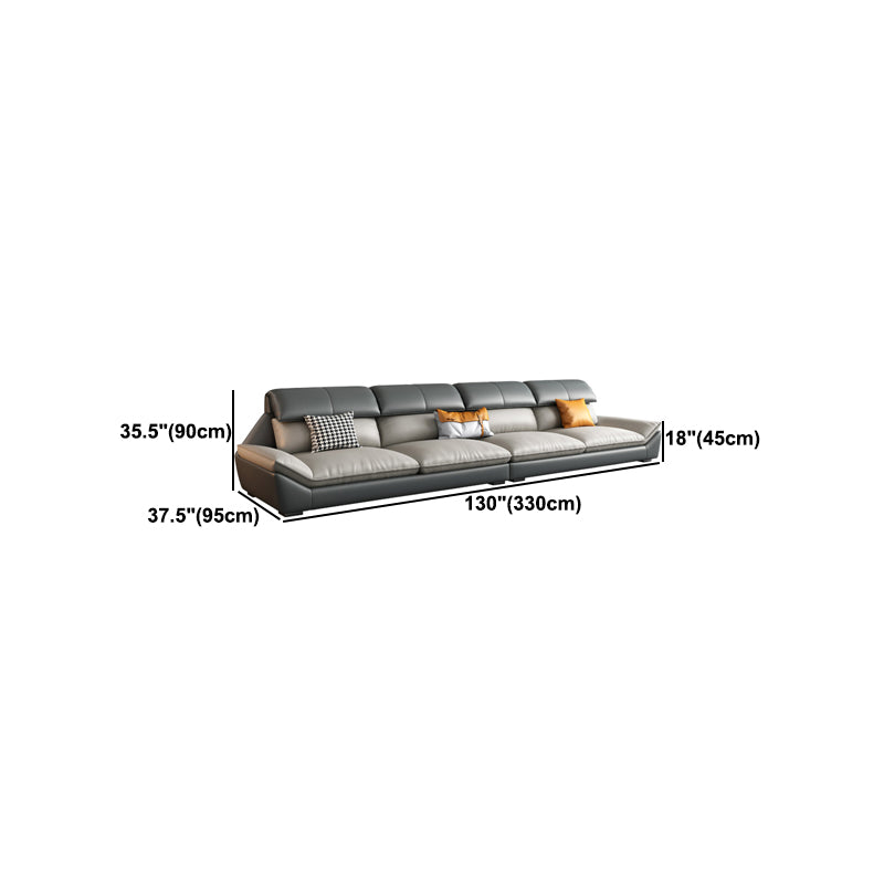 Contemporary Light-grey Sofa/Sentional with Pillow Top Arm 35.43"