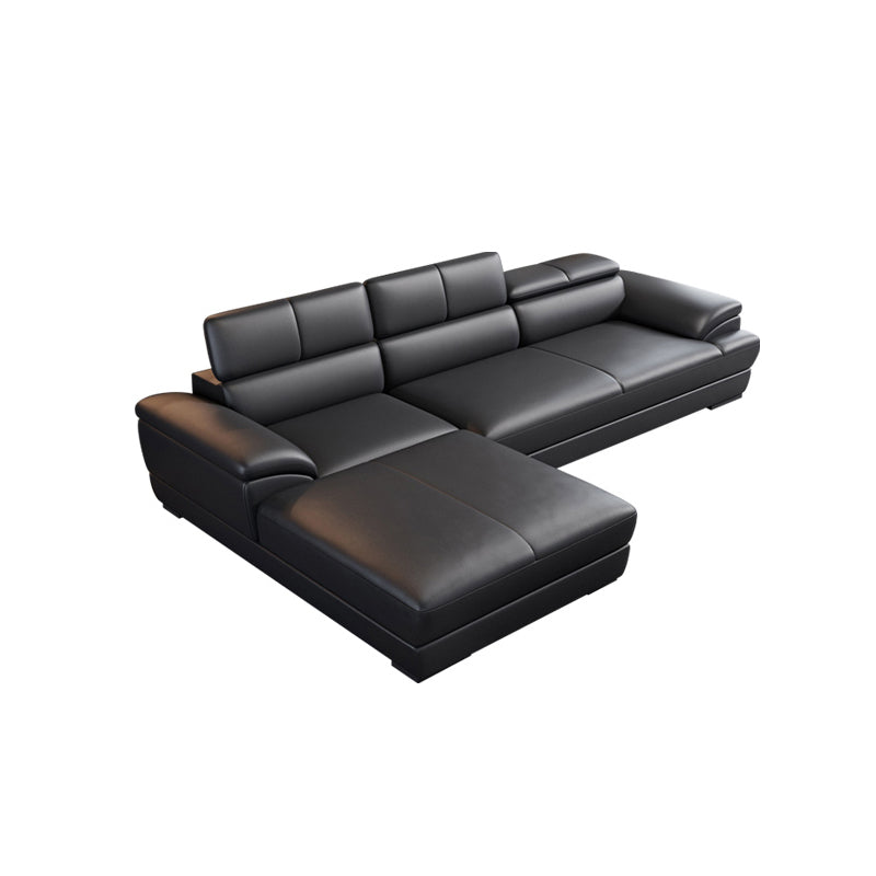 Black Contemporary Cushion Back Sofa/Sectional for Living Room