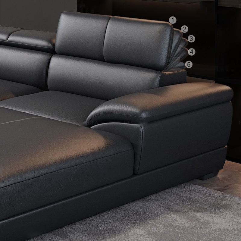 Black Contemporary Cushion Back Sofa/Sectional for Living Room