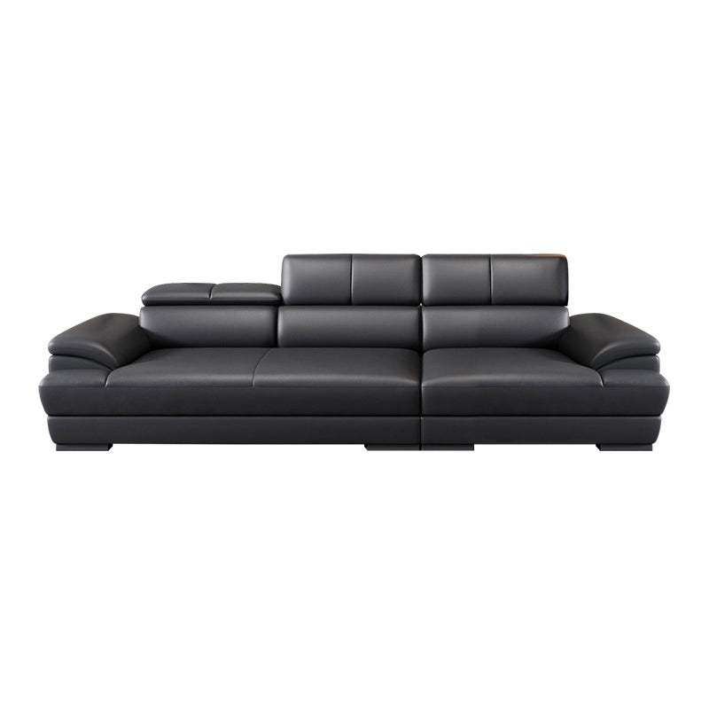 Black Contemporary Cushion Back Sofa/Sectional for Living Room