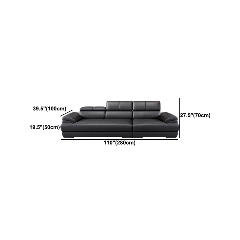 Black Contemporary Cushion Back Sofa/Sectional for Living Room