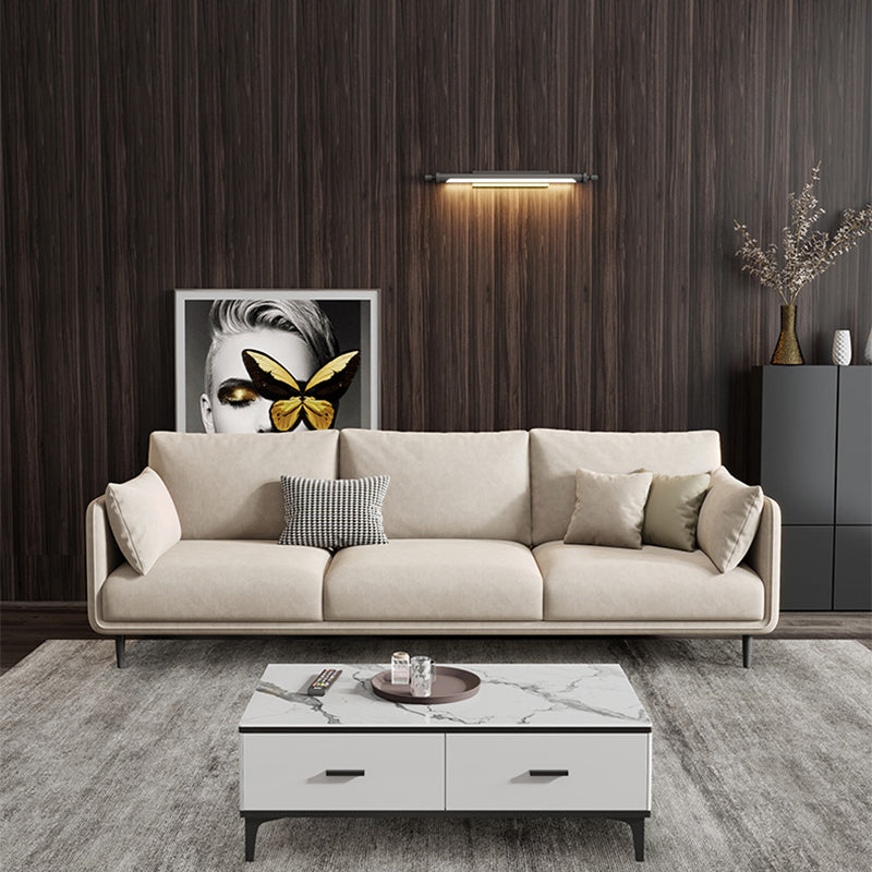Stationary Living Room Recessed Arm Standard Cushions Contemporary Sofa