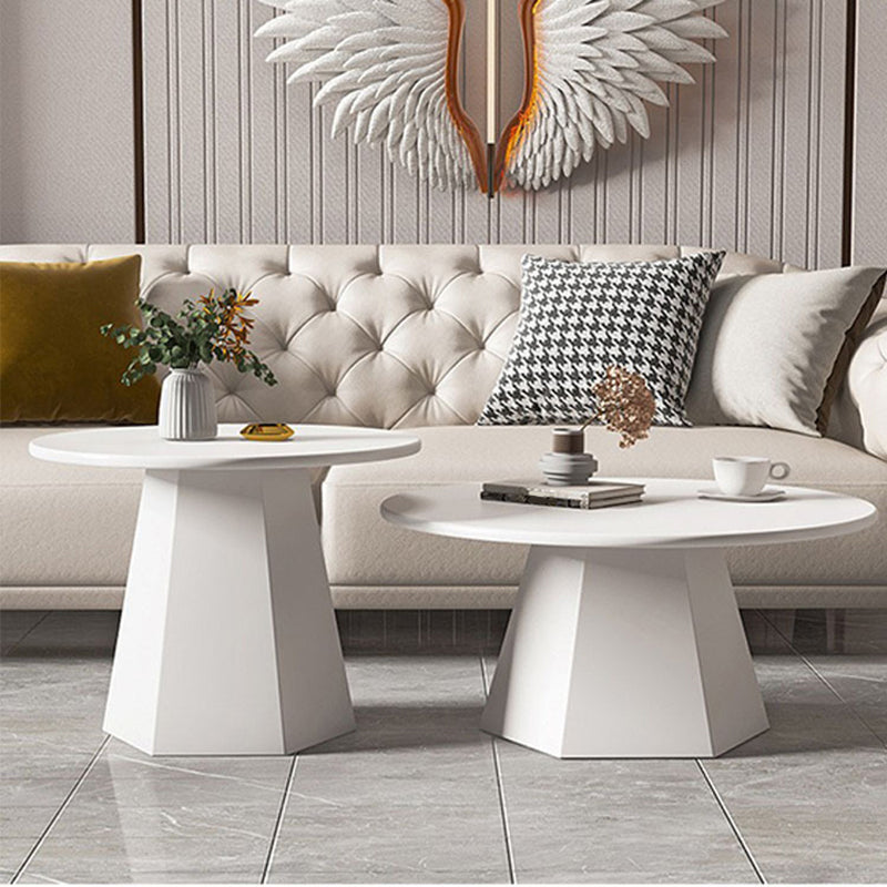 Pedestal Coffee Table Modern Black/White Cocktail Table for Room