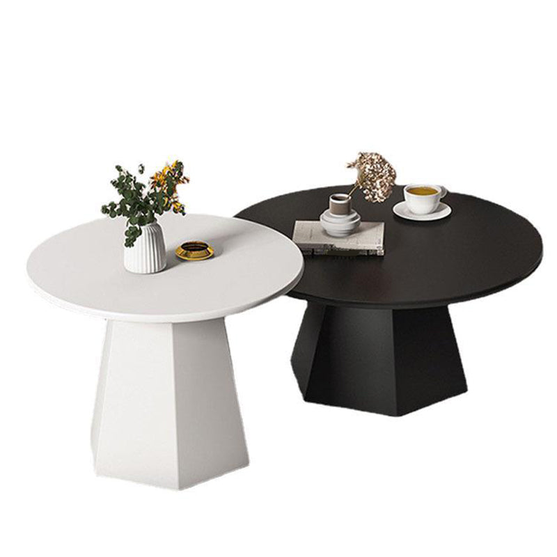 Pedestal Coffee Table Modern Black/White Cocktail Table for Room