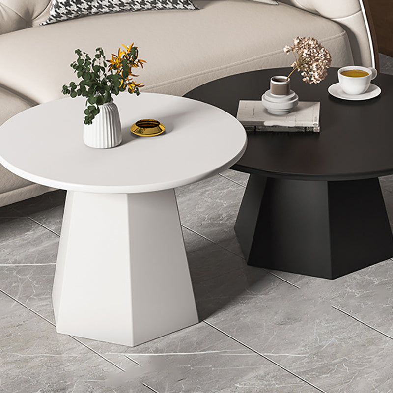 Pedestal Coffee Table Modern Black/White Cocktail Table for Room