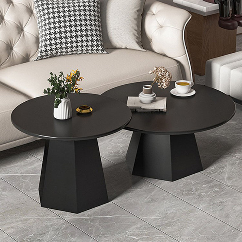 Pedestal Coffee Table Modern Black/White Cocktail Table for Room