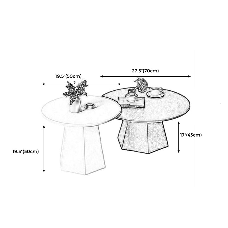 Pedestal Coffee Table Modern Black/White Cocktail Table for Room