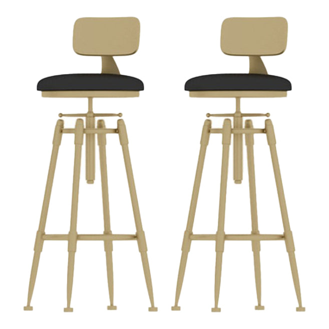 Living Room Glam Liftable Barstool Metal 4 Legs Bar Stool with Pedal