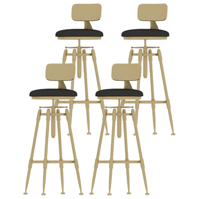 Living Room Glam Liftable Barstool Metal 4 Legs Bar Stool with Pedal