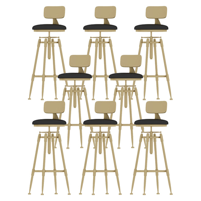 Living Room Glam Liftable Barstool Metal 4 Legs Bar Stool with Pedal