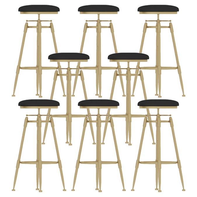 Living Room Glam Liftable Barstool Metal 4 Legs Bar Stool with Pedal