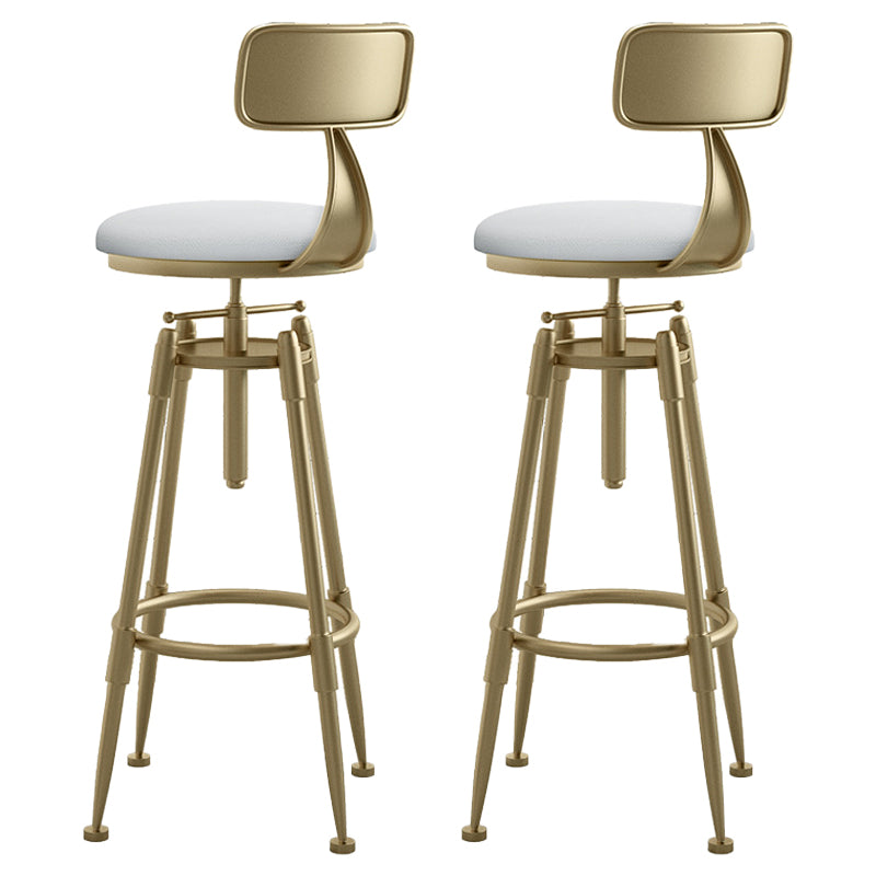 Living Room Glam Liftable Barstool Metal 4 Legs Bar Stool with Pedal