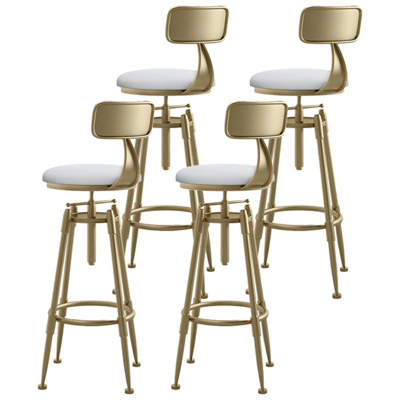 Living Room Glam Liftable Barstool Metal 4 Legs Bar Stool with Pedal