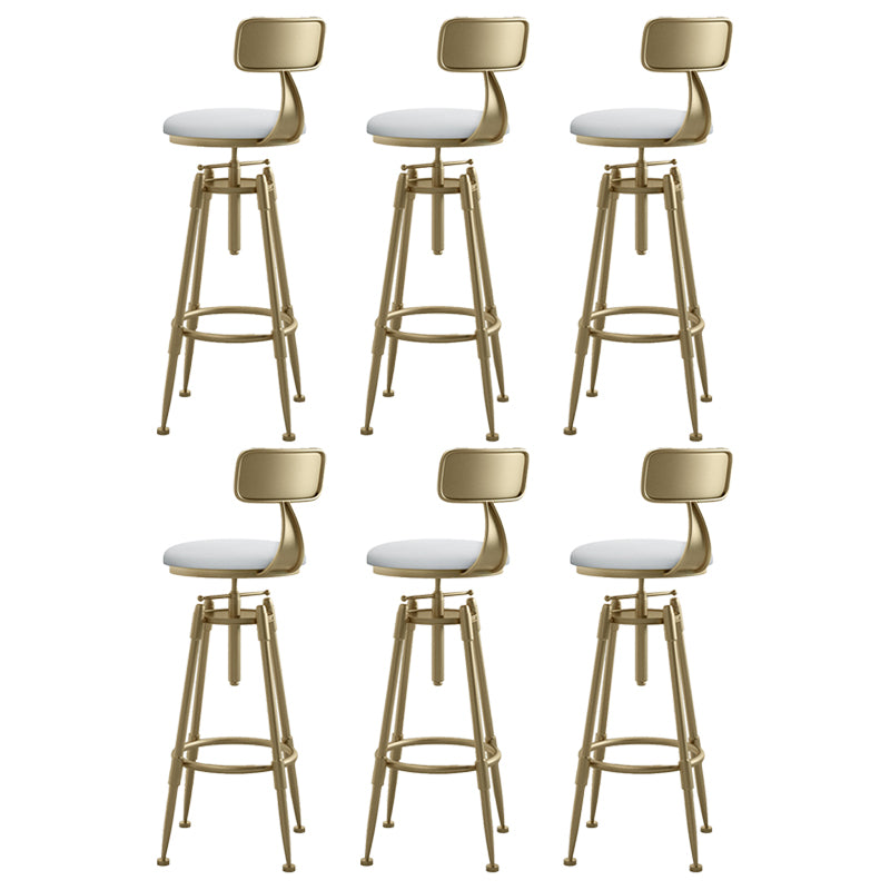 Living Room Glam Liftable Barstool Metal 4 Legs Bar Stool with Pedal