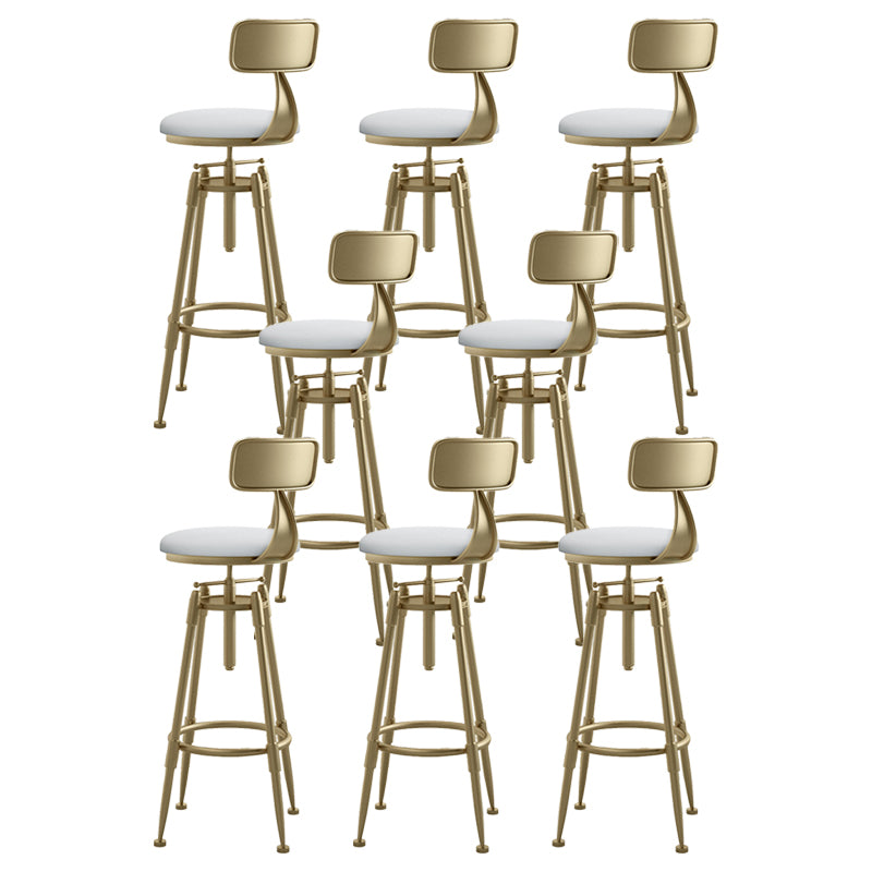 Living Room Glam Liftable Barstool Metal 4 Legs Bar Stool with Pedal