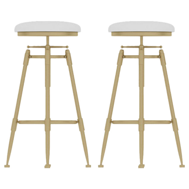 Living Room Glam Liftable Barstool Metal 4 Legs Bar Stool with Pedal
