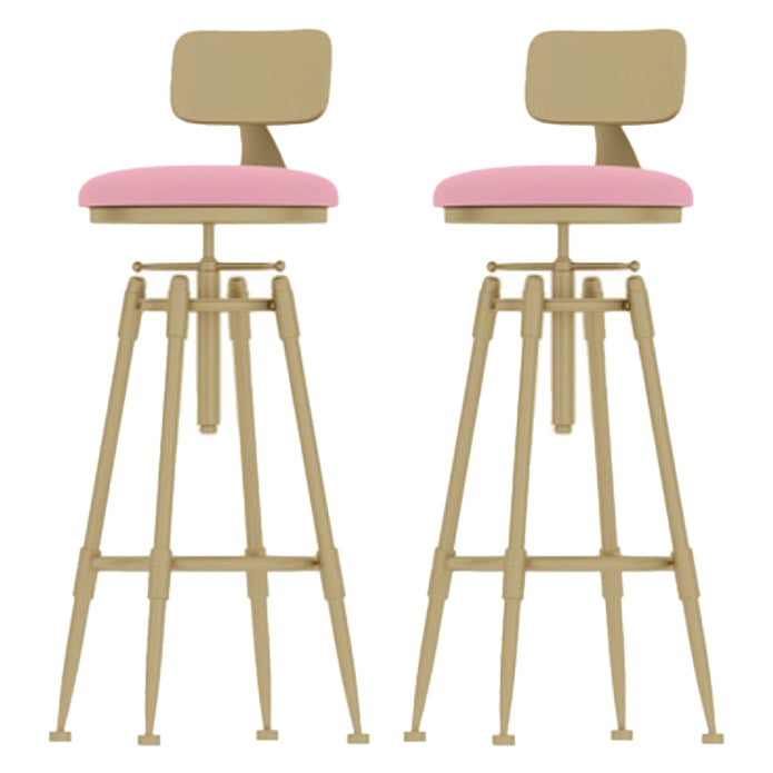 Living Room Glam Liftable Barstool Metal 4 Legs Bar Stool with Pedal