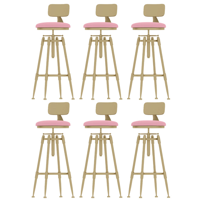 Living Room Glam Liftable Barstool Metal 4 Legs Bar Stool with Pedal