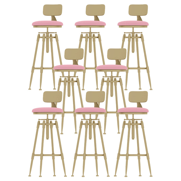 Living Room Glam Liftable Barstool Metal 4 Legs Bar Stool with Pedal