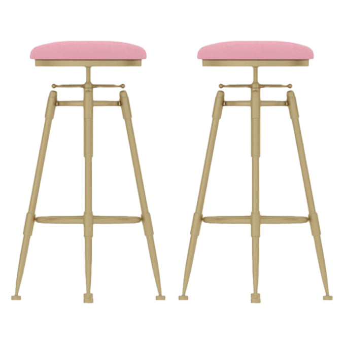 Living Room Glam Liftable Barstool Metal 4 Legs Bar Stool with Pedal