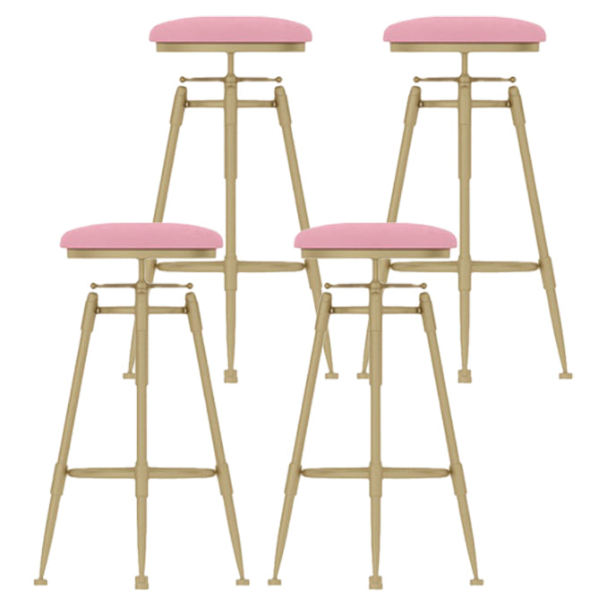 Living Room Glam Liftable Barstool Metal 4 Legs Bar Stool with Pedal