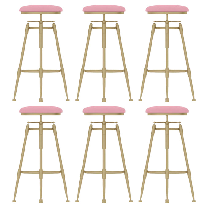 Living Room Glam Liftable Barstool Metal 4 Legs Bar Stool with Pedal