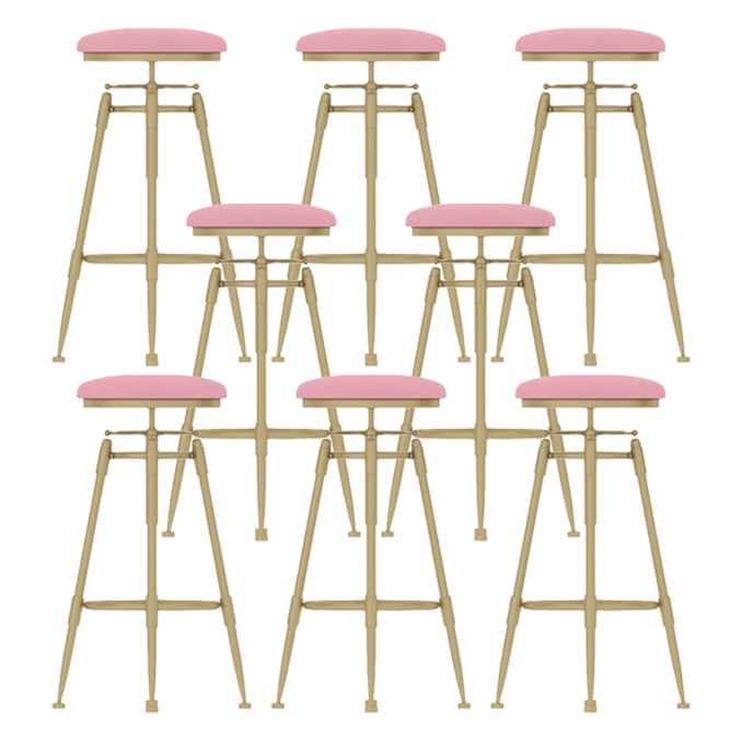 Living Room Glam Liftable Barstool Metal 4 Legs Bar Stool with Pedal