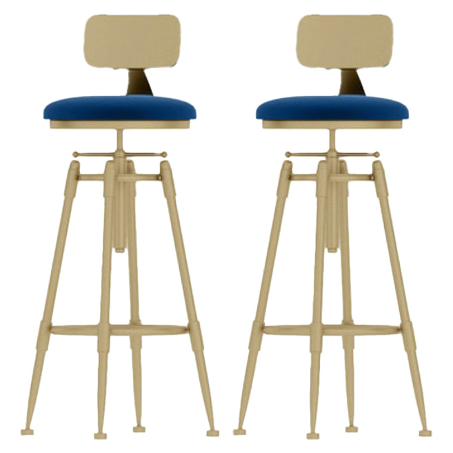 Living Room Glam Liftable Barstool Metal 4 Legs Bar Stool with Pedal