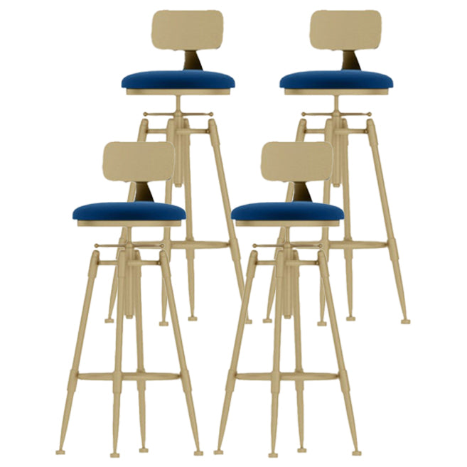 Living Room Glam Liftable Barstool Metal 4 Legs Bar Stool with Pedal