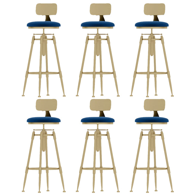 Living Room Glam Liftable Barstool Metal 4 Legs Bar Stool with Pedal