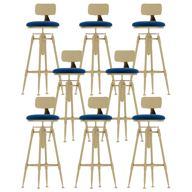 Living Room Glam Liftable Barstool Metal 4 Legs Bar Stool with Pedal